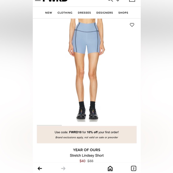 Year of Ours Blue Stretch Lindsey Bra and Shorts Set XS - worn ONCE - clean - Picture 4 of 14